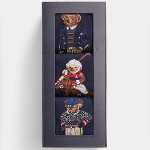 Polo Ralph Lauren Men’s 3-pack Polo Bear Horse Equestrianian Crew Sock Giftbox